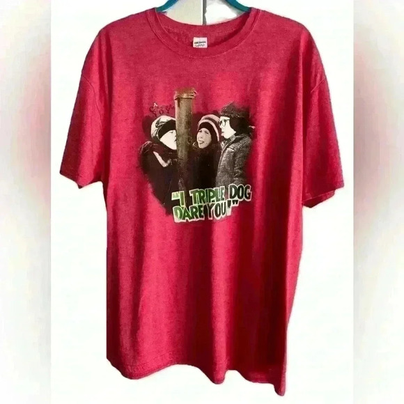 A Christmas Story I Triple Dog Dare You Red T-Shirt Mens Size 2XL - Picture 2 of 7